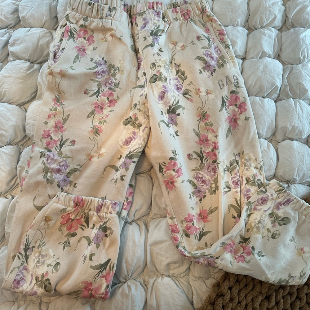 Floral women’s Pajamas by GAP - Cream with Pink and Purple - love shack fancy